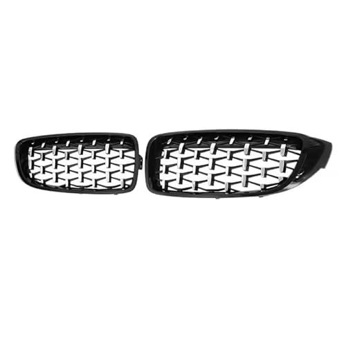 Frontgrill Diamonds Style Frontstoßstangen-Renngrill Für 4er F32 F33 F36 M3 F80 M4 F82 2012–2019, Zubehör Mit Zwei Lamellen In Glänzendem Schwarz Kühlergrill(Diamond-Black) von ESPYN