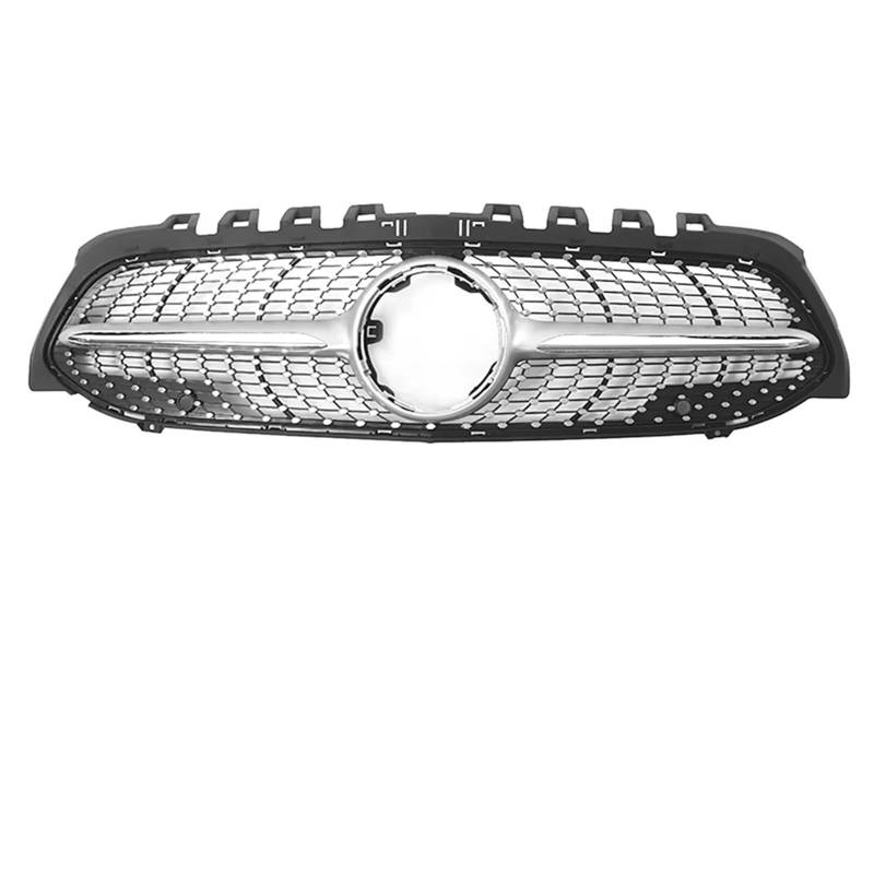 Frontgrill Diamonds Style Grill Für Benz A-Klasse W177 2019 2020 2021 2022 A200 A220 A250 Chrom Silber GT Style Frontstoßstange Renngitter Kühlergrill(Diamond-Silver) von ESPYN