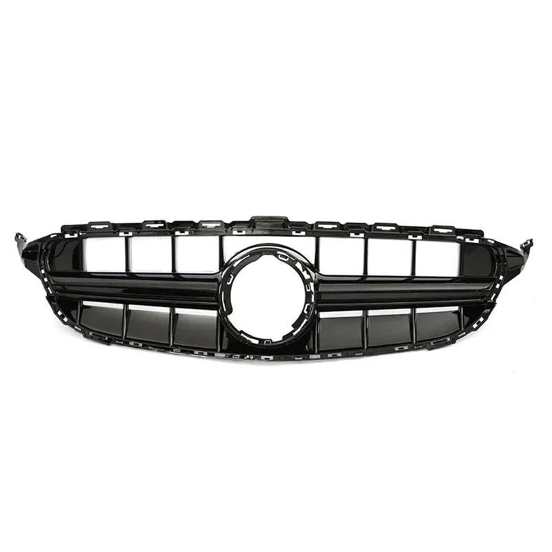 Frontgrill Frontgrill GT Grill Für Benz C Klasse W205 C180 C200 C300 C350 Für AMG Style Parrilla 2014 2015 2016 2017 2018 2019 2020 2021 Diamond Silve Kühlergrill(19-21 E63S B Without) von ESPYN