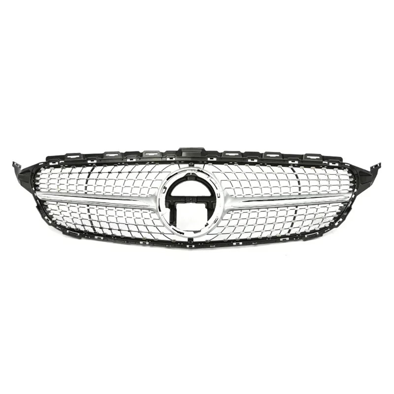 Frontgrill Frontgrill GT Grill Für Benz C Klasse W205 C180 C200 C300 C350 Für AMG Style Parrilla 2014 2015 2016 2017 2018 2019 2020 2021 Diamond Silve Kühlergrill(19-21Diamond Without B) von ESPYN