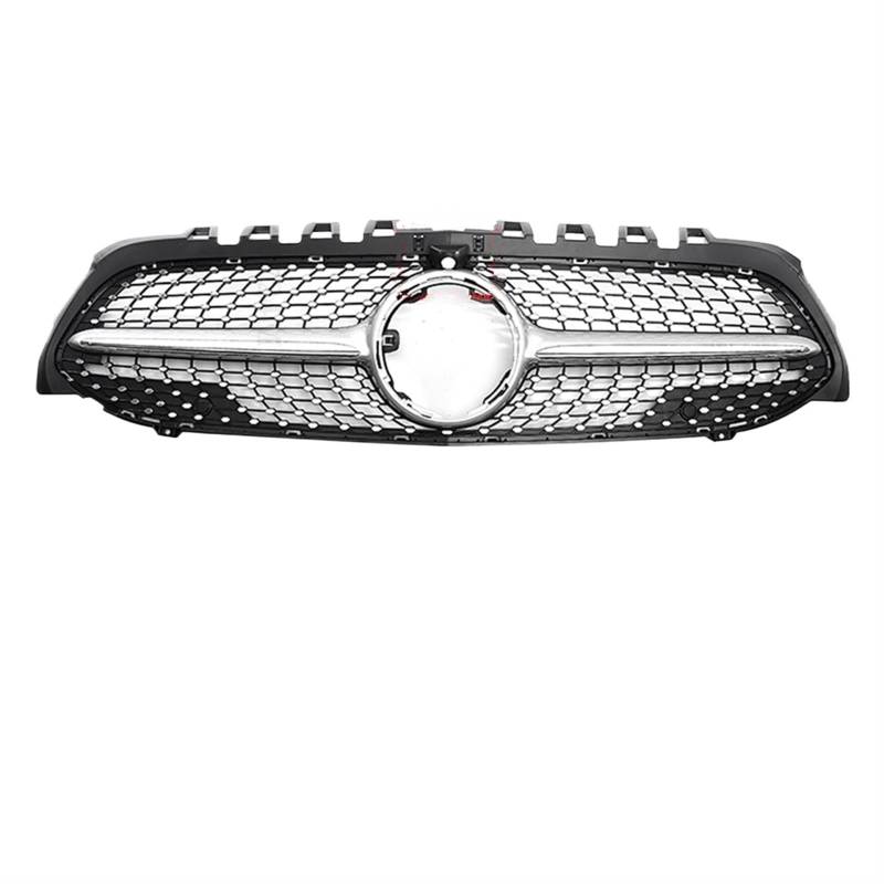 Frontgrill Frontgrill Racing Grill Mesh Tuning Zubehör Für Benz A Klasse A45 W176 2013-2018 2019+ A180 A200 A260 GT Diamond Style Kühlergrill(W177 Dia Silver-Hole) von ESPYN