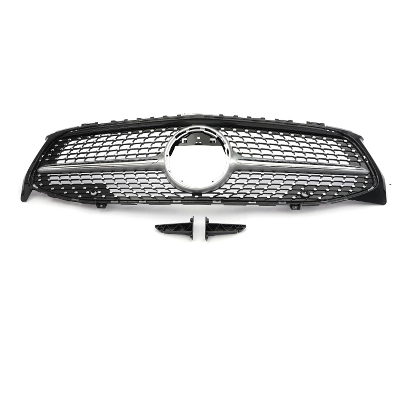 Frontgrill Frontstoßstange GT Diamond Für AMG Grill Für Benz Für CLA W118 CLA180 CLA200 CLA250 CLA260 CLA45 2019–2024, Schwarz-silberner Facelift-Grill Kühlergrill(Diamond Sliver WO) von ESPYN