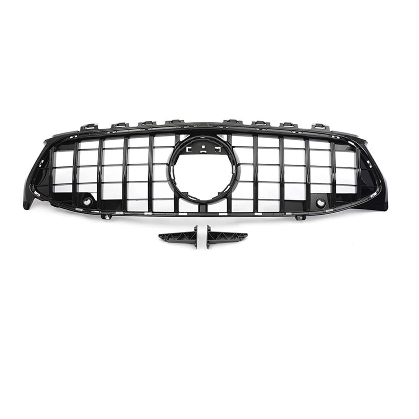 Frontgrill Frontstoßstange GT Diamond Für AMG Grill Für Benz Für CLA W118 CLA180 CLA200 CLA250 CLA260 CLA45 2019–2024, Schwarz-silberner Facelift-Grill Kühlergrill(GT Black Without) von ESPYN