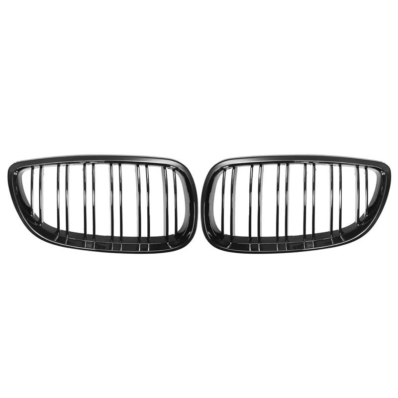 Frontgrill Frontstoßstangen-Nierengrill, Glänzend Schwarz, Dual-Line-Grill Für E92 E93 M3 2006 2007 2008 2009 2010, Auto-Styling, Renngitter, Ersatzteil Kühlergrill von ESPYN