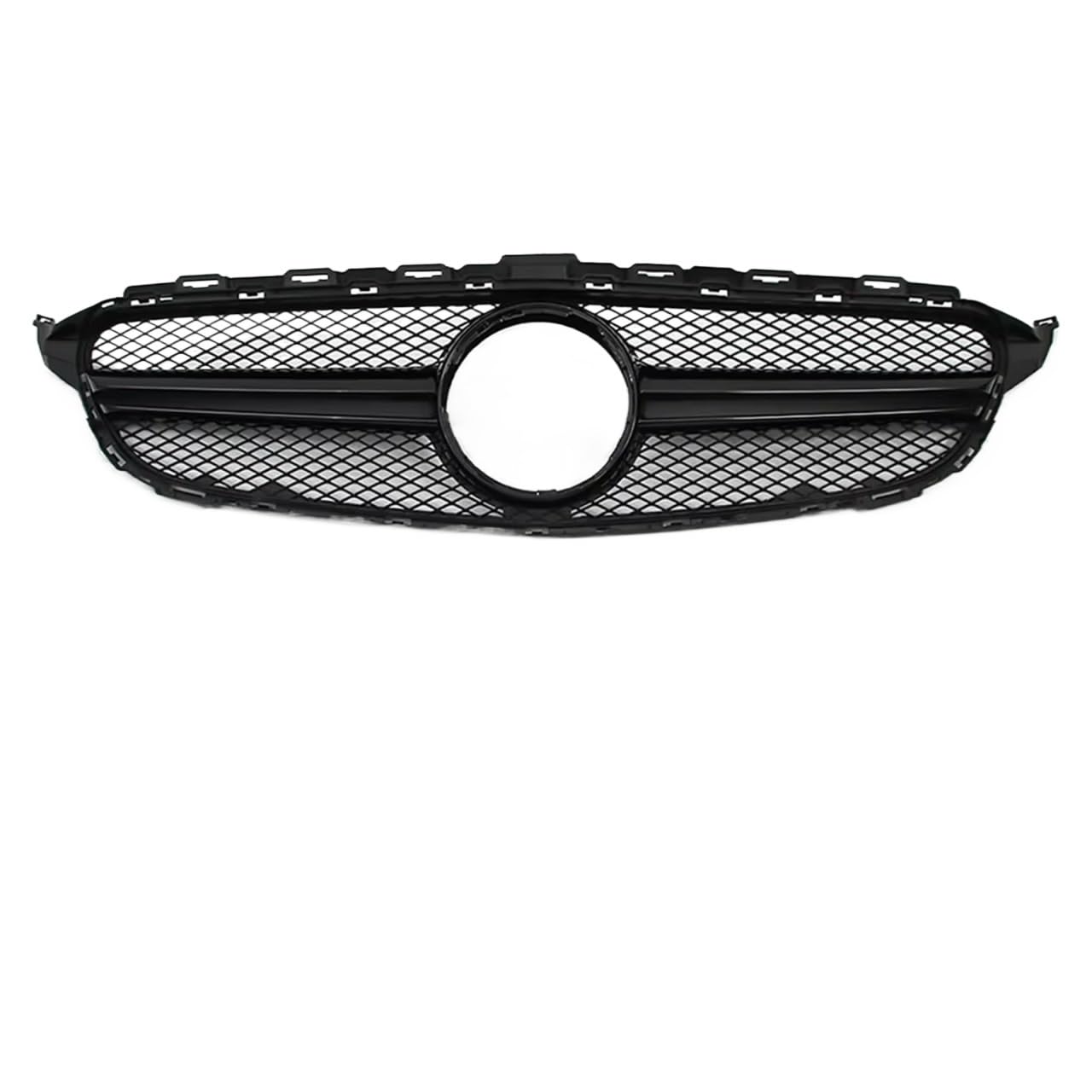 Frontgrill Frontstoßstangengrill Für Benz C-Klasse W205 C180 C200 C250 C300 2015 2016 2017 2018, Chrom-Schwarz-Diamanten-Stil, Renngitter Kühlergrill(A-Glossy Black) von ESPYN