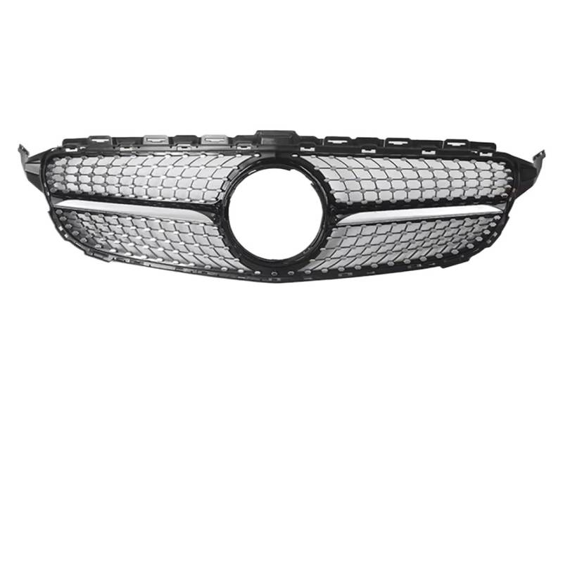 Frontgrill Frontstoßstangengrill Für Benz C-Klasse W205 C180 C200 C250 C300 2015 2016 2017 2018, Chrom-Schwarz-Diamanten-Stil, Renngitter Kühlergrill(Diamond-Chrome Black) von ESPYN