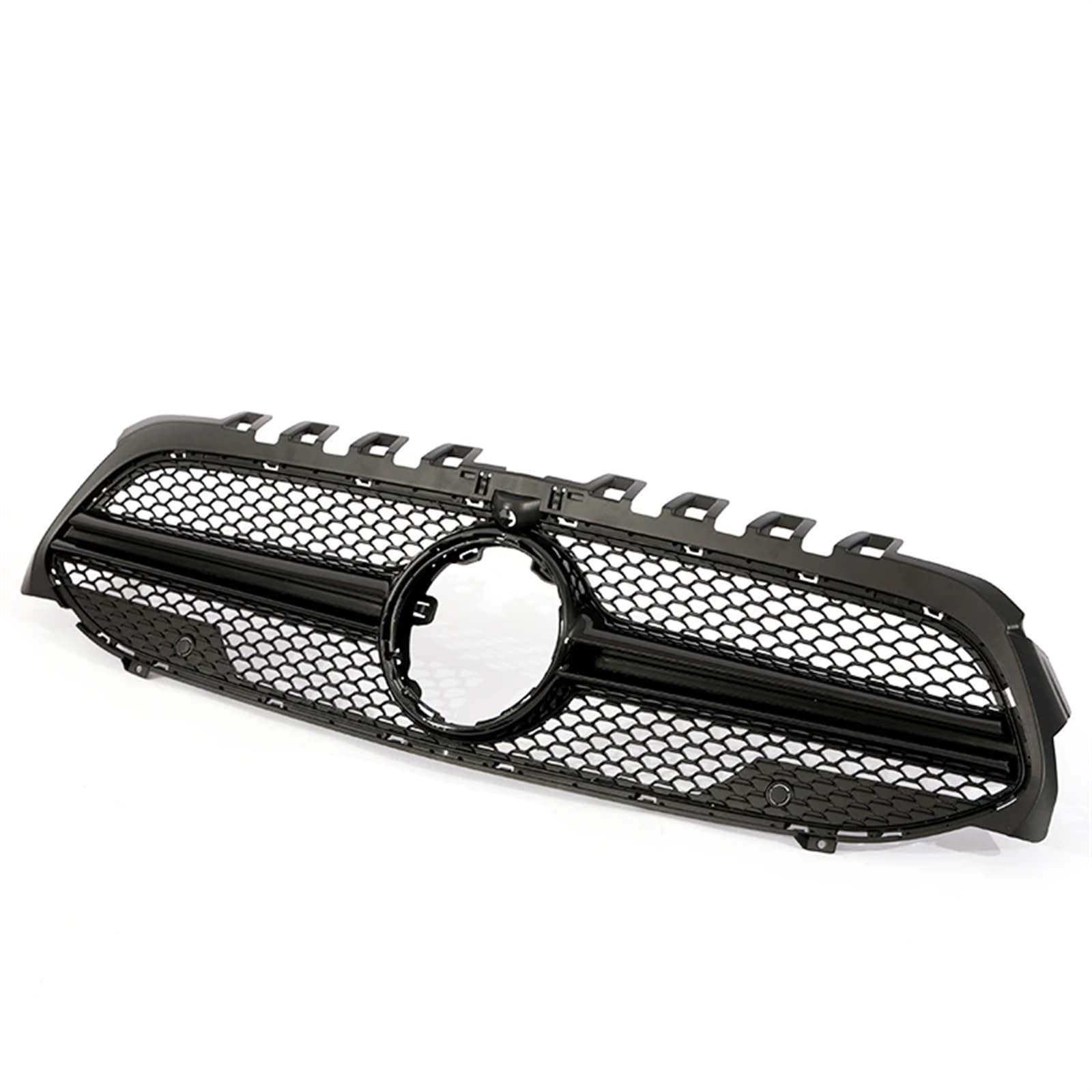 Frontgrill Frontstoßstangengrill GT Diamond Black Silver Grille Für Benz A-Klasse V177 W177 Für AMG A35 A45 A200 A180 A260 Kühlergrill(A Black W Cam) von ESPYN