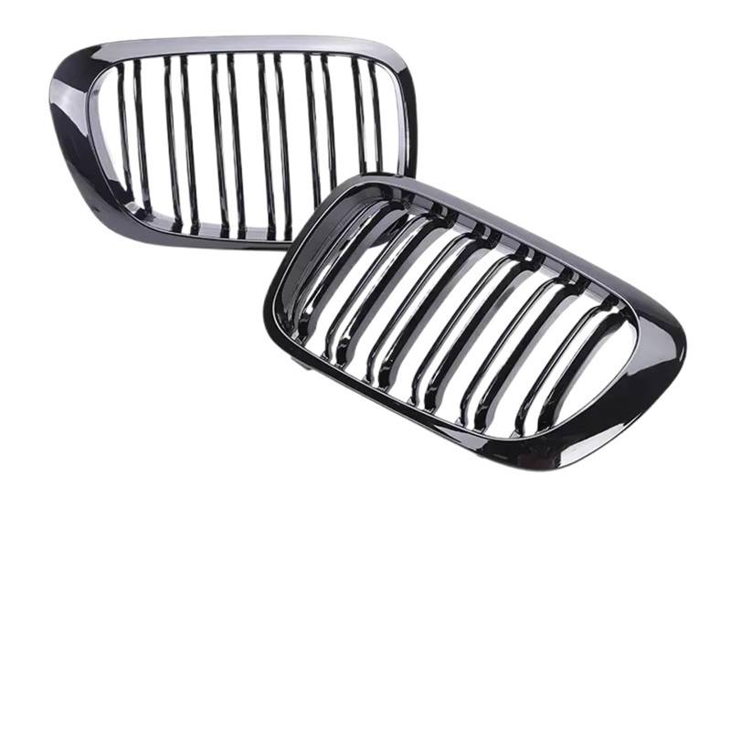 Frontgrill Für 3er E46 1998 1999 2000 2001 2/4 Türen Glänzend Schwarz Auto Front Nierengrill 318i 320i 325i 330i Racing Grille Zubehör Kühlergrill(2 Dual Gloss Black) von ESPYN