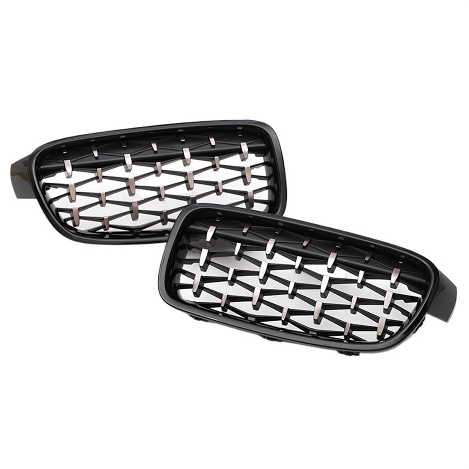 Frontgrill Für 3er F30 F31 F35 2012 2013 2014 2015 2016 2017 2018 2019 Kohlefasergrill Facelift Racing Grille Niere Frontstoßstangengrill Zubehör Kühlergrill(Chrome Black Diamond) von ESPYN