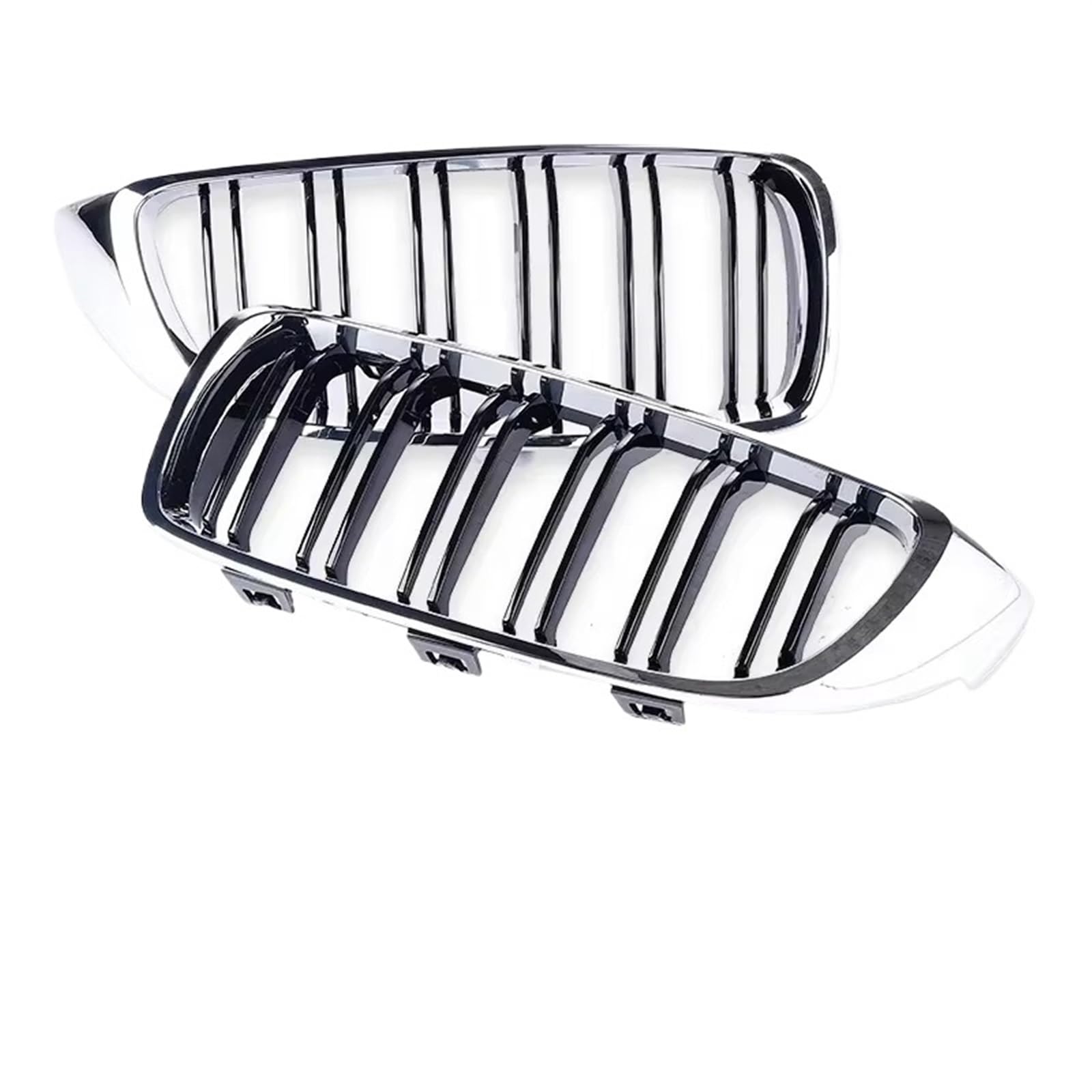 Frontgrill Für 4er F32 F33 F36 F80 F82 2013-2020 Frontstoßstange Nierenglanz Schwarz Carbon Racing Grill Refiting Grille Zubehör Kühlergrill(Dual Chrome Black) von ESPYN