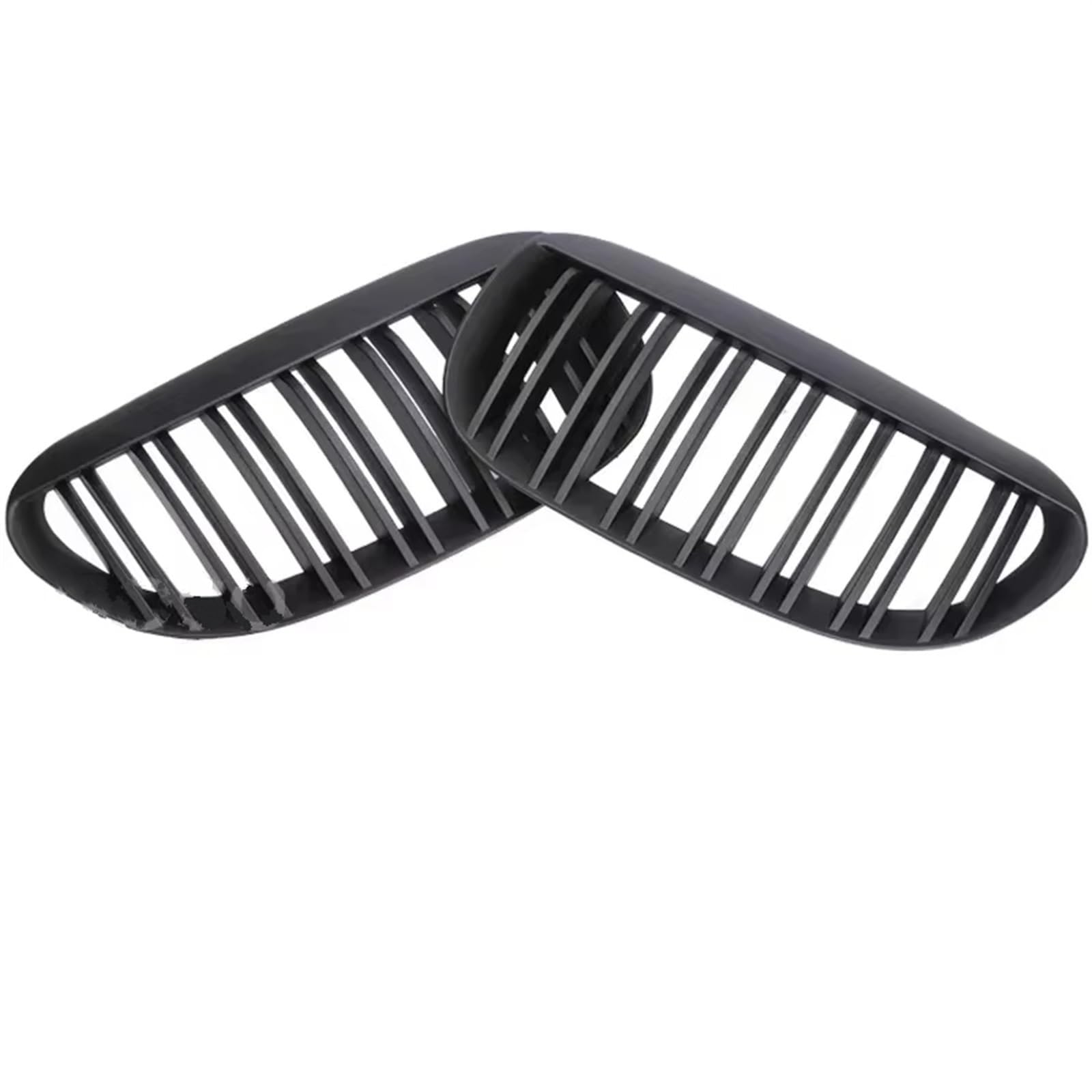 Frontgrill Für 6er M6 E63 E64 630i 650i 645ci 2004–2010 Frontstoßstange Nieren-Renngrill Doppellamellen Glänzend Schwarze Gitter Kühlergrill(Dual Matte Black) von ESPYN