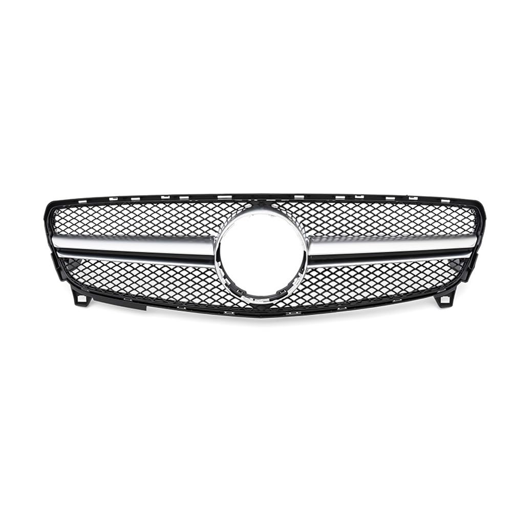 Frontgrill Für Benz A-Klasse W176 2016 2017 2018 A180 A200 A250 A45 Für AMG Chrom Schwarz Diamanten Stil Grille Schwarz Für GTR Front Stoßstange Grille Kühlergrill(A-Silver) von ESPYN