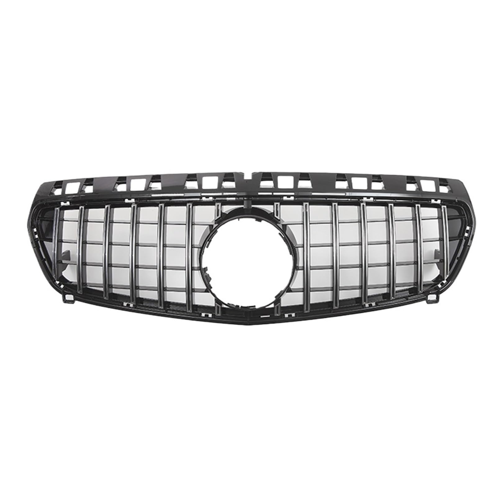 Frontgrill Für Benz A-Klasse W176 A180 A200 A250 A45 2013 2014 2015 Für AMG Chrom Schwarz Diamanten Stil Grille Schwarz Für GTR Front Stoßstange Grille Kühlergrill(A-Silver) von ESPYN