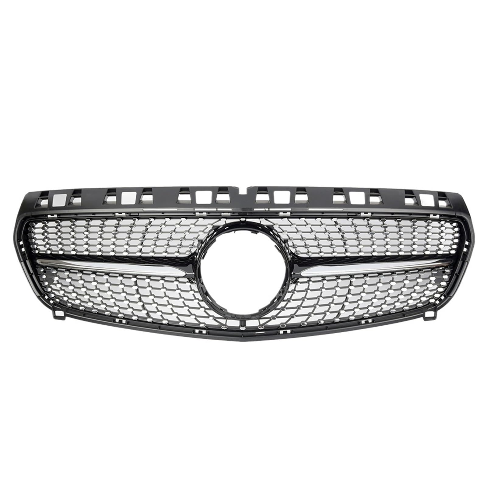 Frontgrill Für Benz A-Klasse W176 A180 A200 A250 A45 2013 2014 2015 Für AMG Chrom Schwarz Diamanten Stil Grille Schwarz Für GTR Front Stoßstange Grille Kühlergrill(Diamonds-Black) von ESPYN