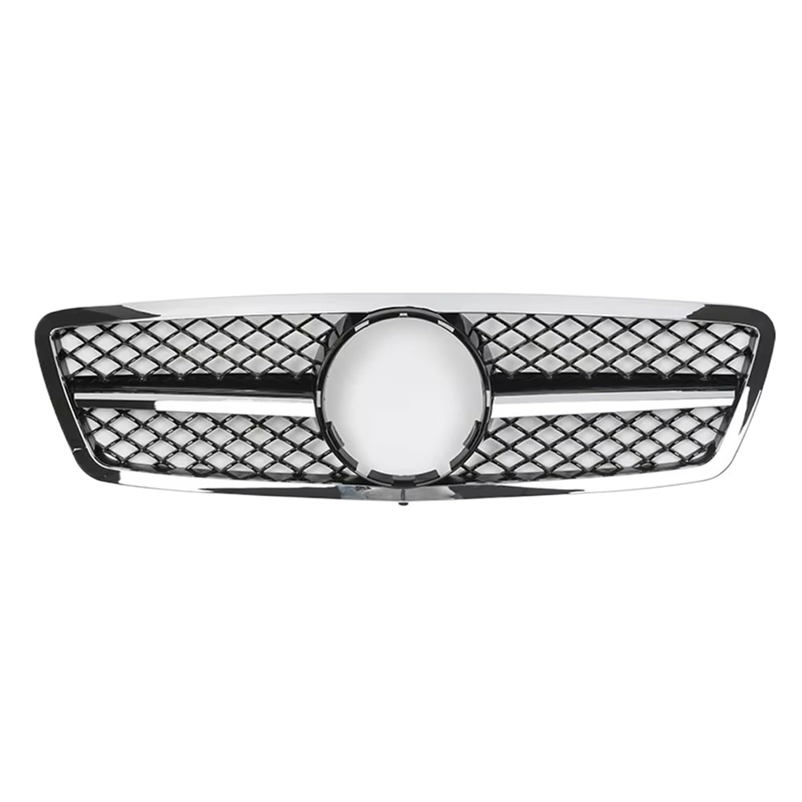 Frontgrill Für Benz C-Klasse W203 2001 2002 2003 2004 2005 2006 2007 C200 C240 ​​C320 Chrome Silver Diamonds Style Grille Black Für GTR Style Front Bumper Grille Kühlergrill(A-Chrome Black) von ESPYN