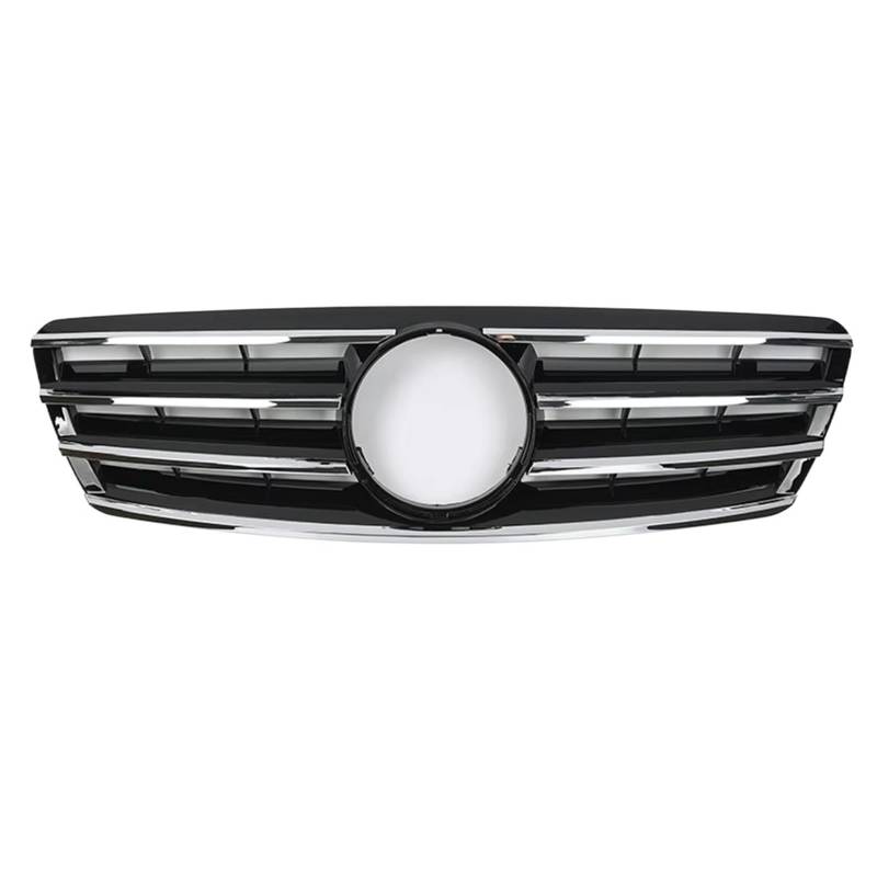 Frontgrill Für Benz C-Klasse W203 2001 2002 2003 2004 2005 2006 2007 C200 C240 ​​C320 Chrome Silver Diamonds Style Grille Black Für GTR Style Front Bumper Grille Kühlergrill(Sport-Chrome Black) von ESPYN