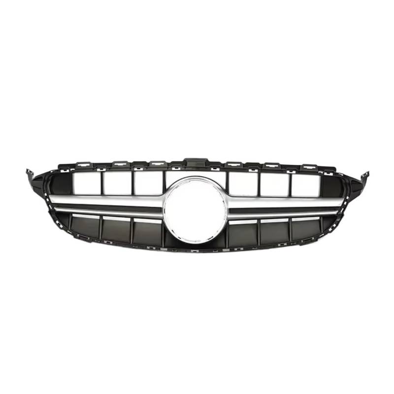 Frontgrill Für Benz C Klasse W205 Frontstoßstange Racing Grill Diamant Für AMG Für GT E63S Kühlergrill Silber Schwarz 2014 2015 16 2017 2018 C180 C200 C300 C350 Kühlergrill(14-18 E63S S Without) von ESPYN