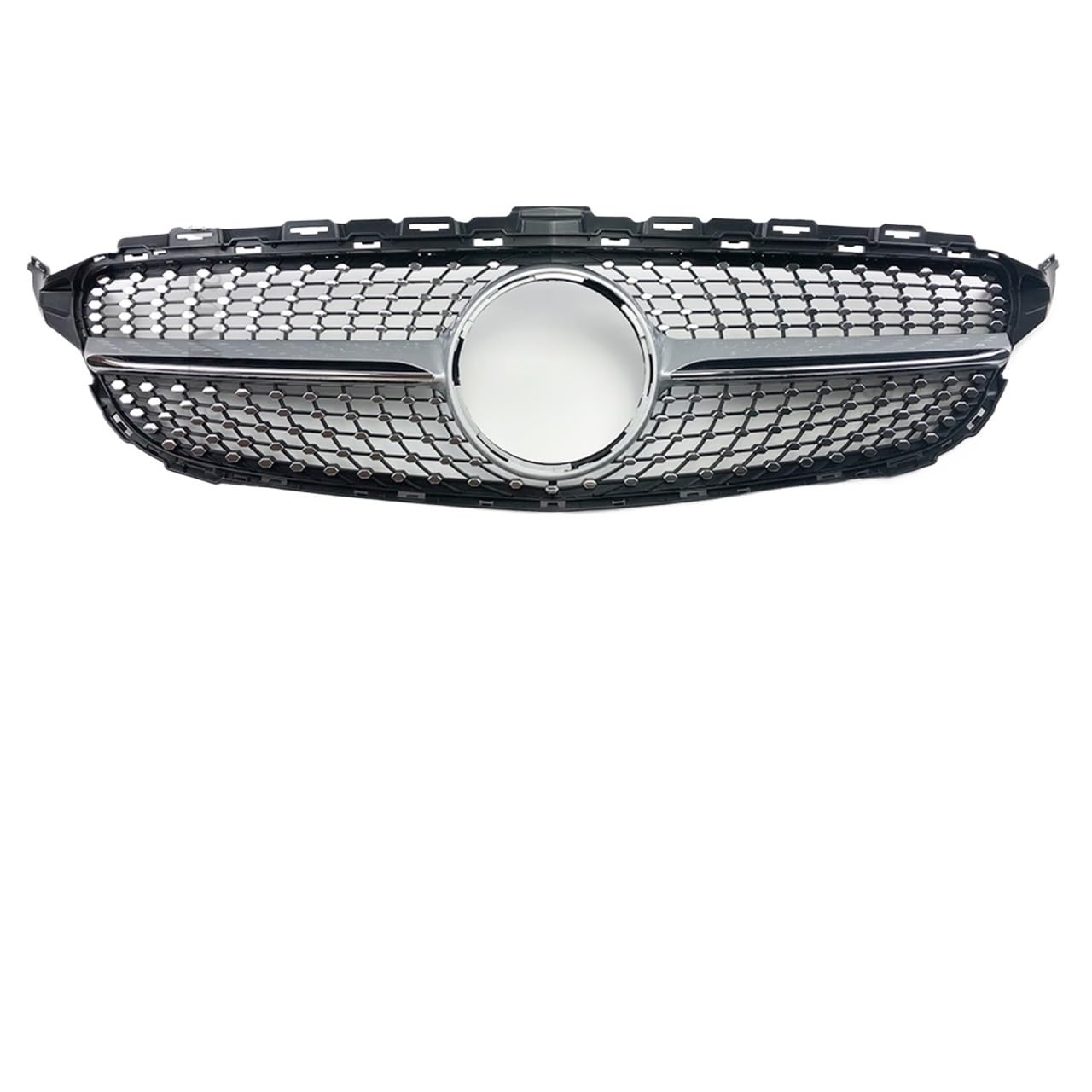 Frontgrill Für Benz C W205 C205 S205 C180 C200 C250 C260 C300 2014 2015 2016 2017 2018 2019 2020 2021 Mesh Front Stoßstange Grille Racing Grill Diamant Stil Kühlergrill(14-18 Chrome Silvery) von ESPYN