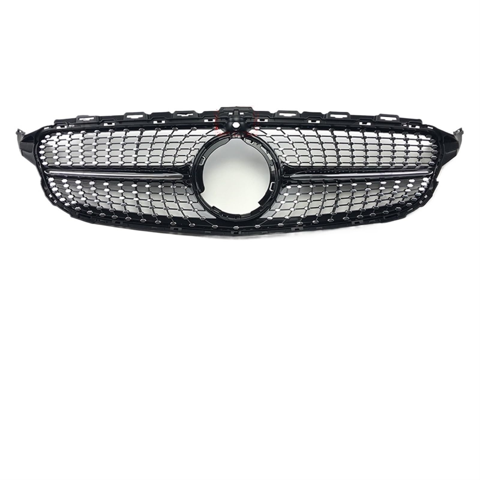 Frontgrill Für Benz C W205 C205 S205 C180 C200 C250 C260 C300 2014 2015 2016 2017 2018 2019 2020 2021 Mesh Front Stoßstange Grille Racing Grill Diamant Stil Kühlergrill(19-21 Black with Cam) von ESPYN