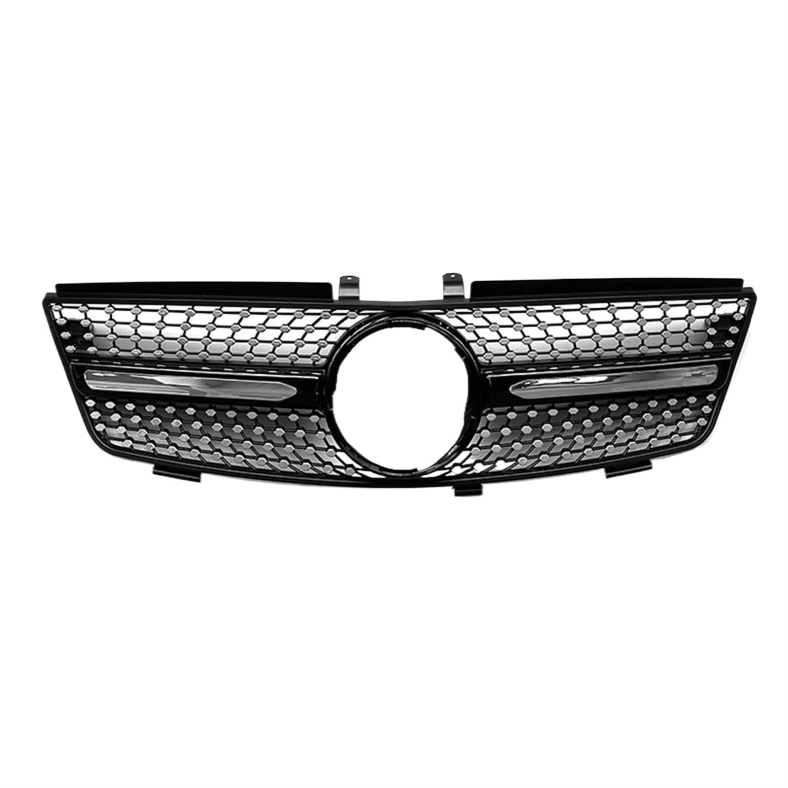 Frontgrill Für Benz ML Klasse W164 2005 2006 2007 2008 ML320 ML350 ML500 Frontgrill Grill Schwarz/Silber Obere Stoßstange Haube Kühler Mesh Grid Kühlergrill(Schwarz) von ESPYN