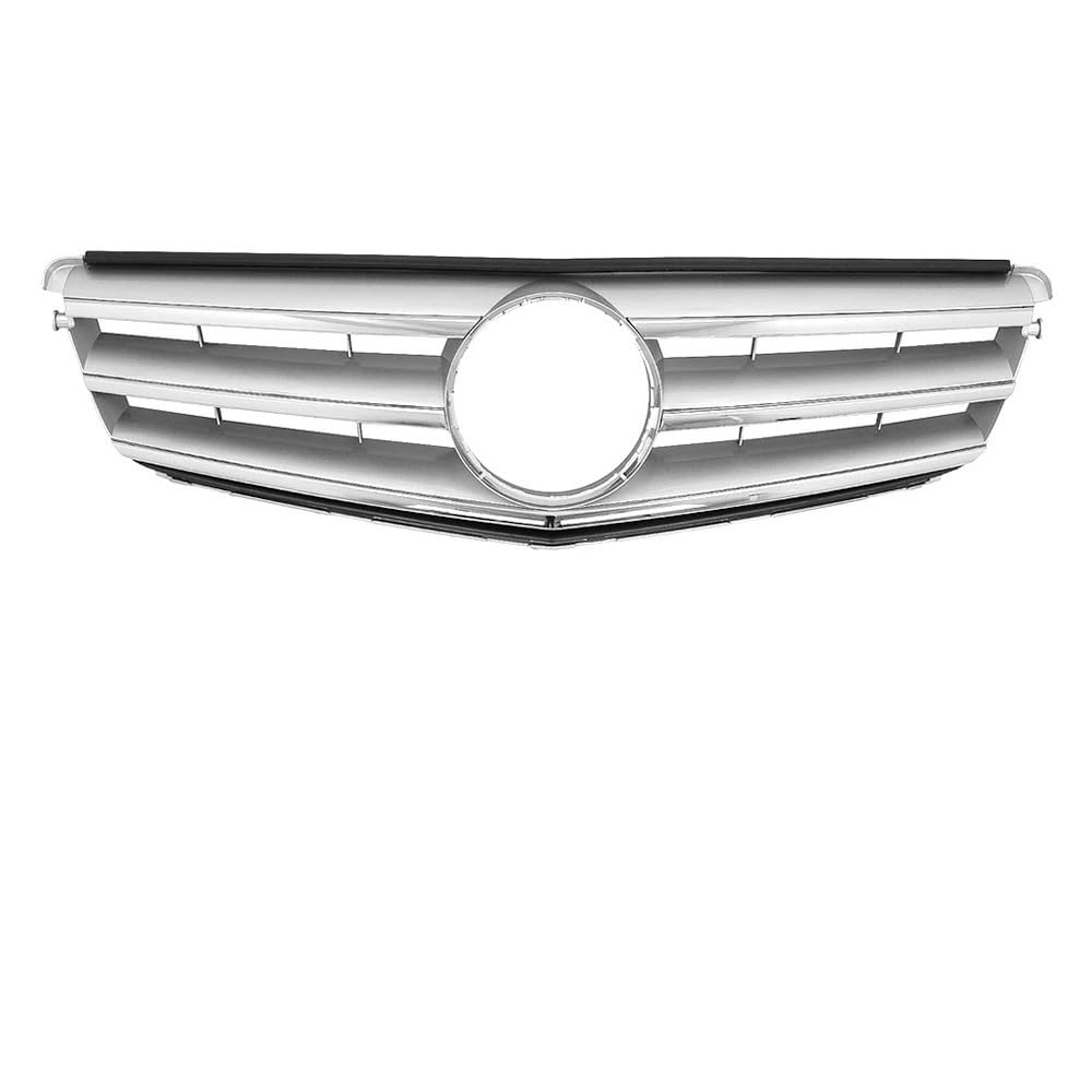 Frontgrill Für Benz W204 Kühlergrill C-Klasse C204 S204 2007-2014 C180 C200 C250 C300 C350 Diamant Für AMG Für GT Stil Front Stoßstange Grille Kühlergrill(Sport-Chrome Silver) von ESPYN