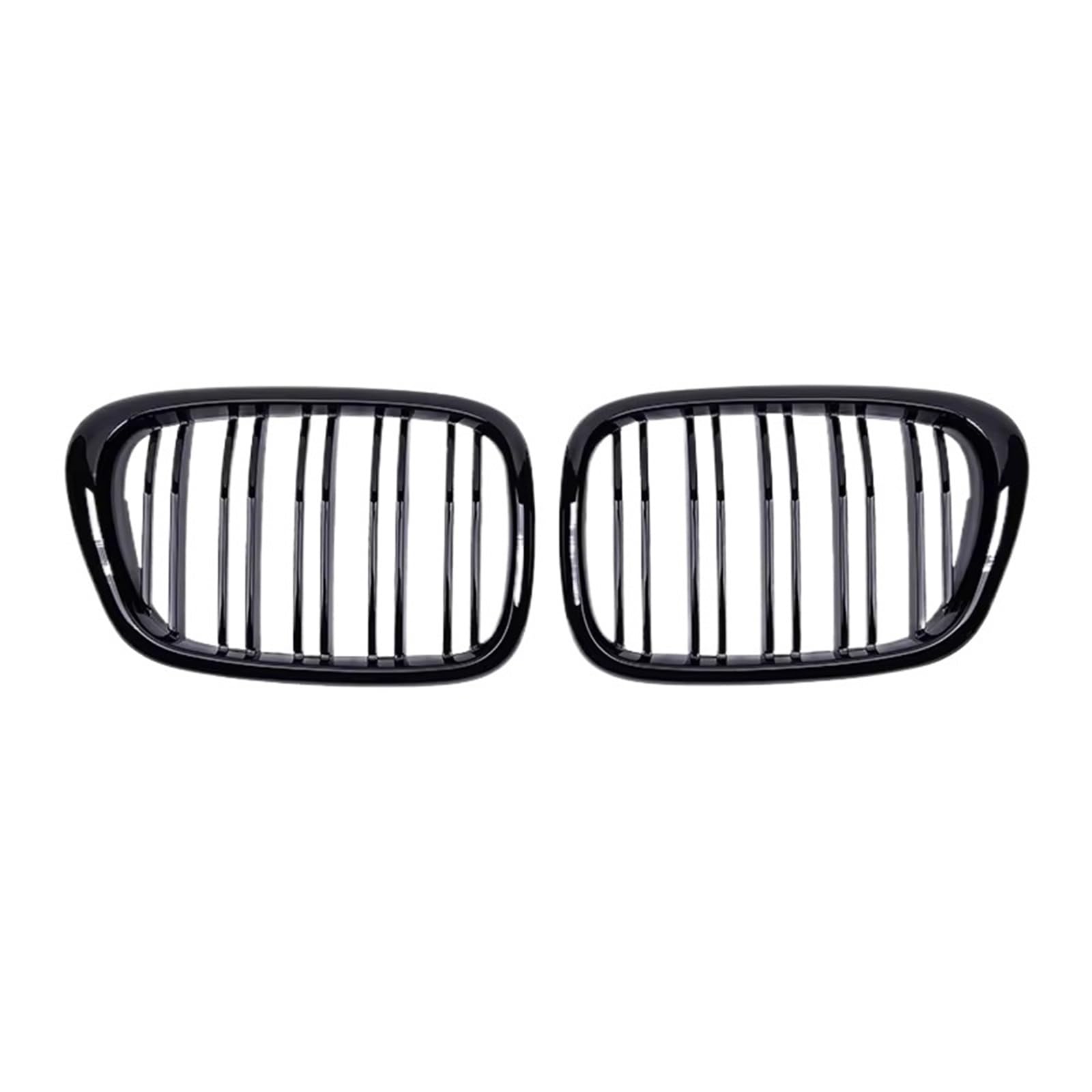 Frontgrill Für E39 5 Series 525 528 1999 2000 2001 2002 2003 Schwarz Glänzender Kühlergrill Auto-Fronthaubengrill Nierengitter Renngrill-Zubehör Dual Line Kühlergrill(Gloss Black) von ESPYN