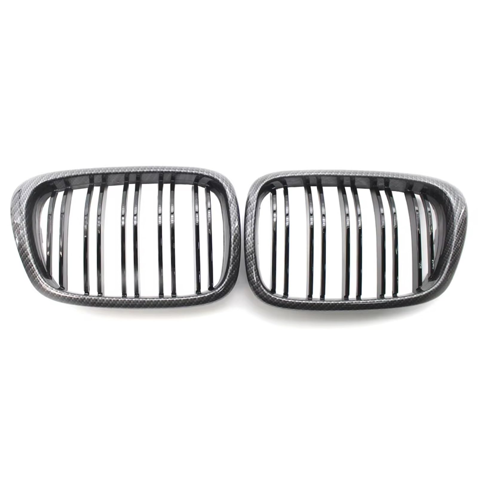 Frontgrill Für E39 525 528 530 535 M5 1997 1998 1999 2000 2001 2002 2003 Vorne In Der Mitte Mattschwarz Breiter Nierenhaubengrill Kühlergrill(Kohlefaser) von ESPYN