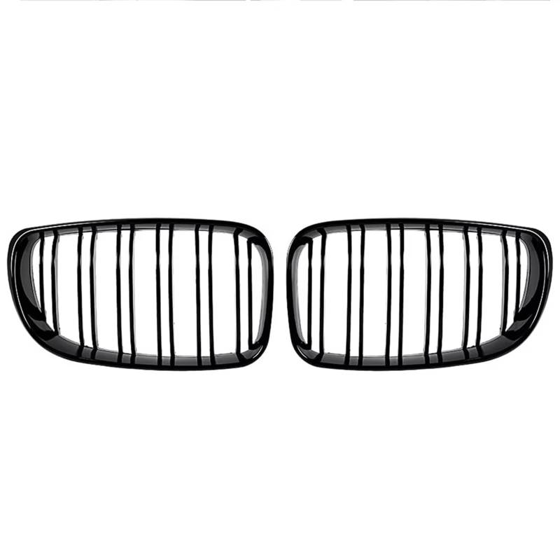 Frontgrill Für E81 E87 E82 E88 128I 130I 135I 2007 2008 2009 2010 2011 Auto Frontstoßstange Nierengitter Racing Grills Gitter Glanzschwarz Dual Lamellen Grill Kühlergrill(Glossy Black) von ESPYN