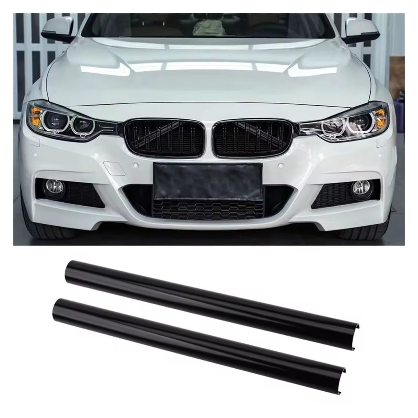 Frontgrill Für F20 F21 F22 F23 F30 F31 F32 F33 F44 F45 F46 G11 G12 G20 G21 Sport Stil Kühlergrill Trim Streifen Abdeckung Rahmen Aufkleber Kühlergrill(Schwarz) von ESPYN