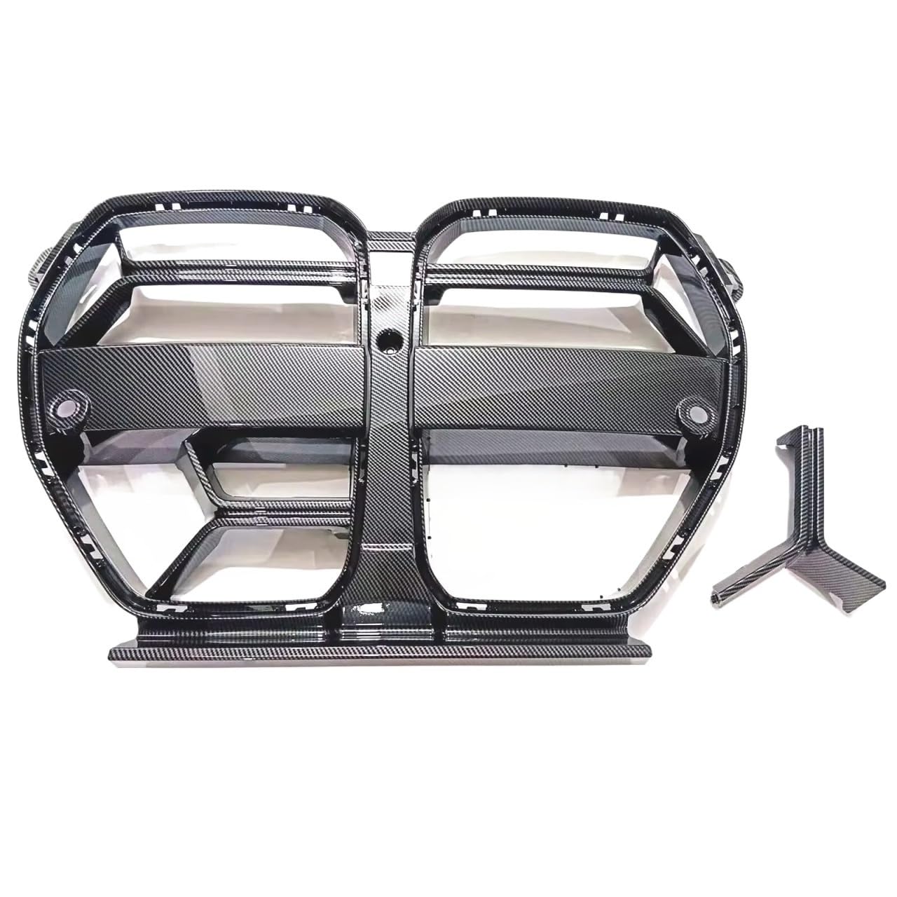 Frontgrill Für G80 M3 G82 G83 M4 2021 2022 2023 Front Bumper Center Grille Grills Racing Carbon Look Glänzend Schwarz Kühlergrill(Kohlefaser-Optik) von ESPYN