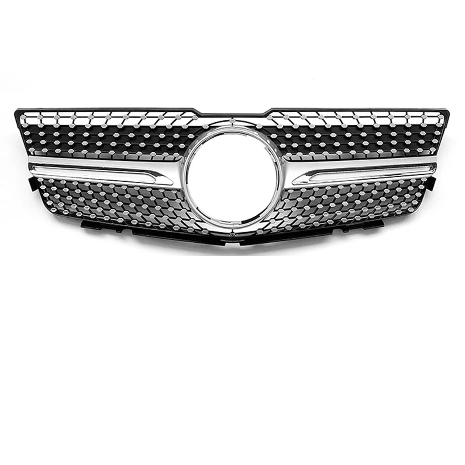 Frontgrill Glänzend Schwarzer Vorderer Stoßstangengrill Für Benz GLK-Klasse X204 2008 2009 2010 2011 2012 GLK280 GLK300 GLK350 Kühlergrill(Diamond-Silver) von ESPYN