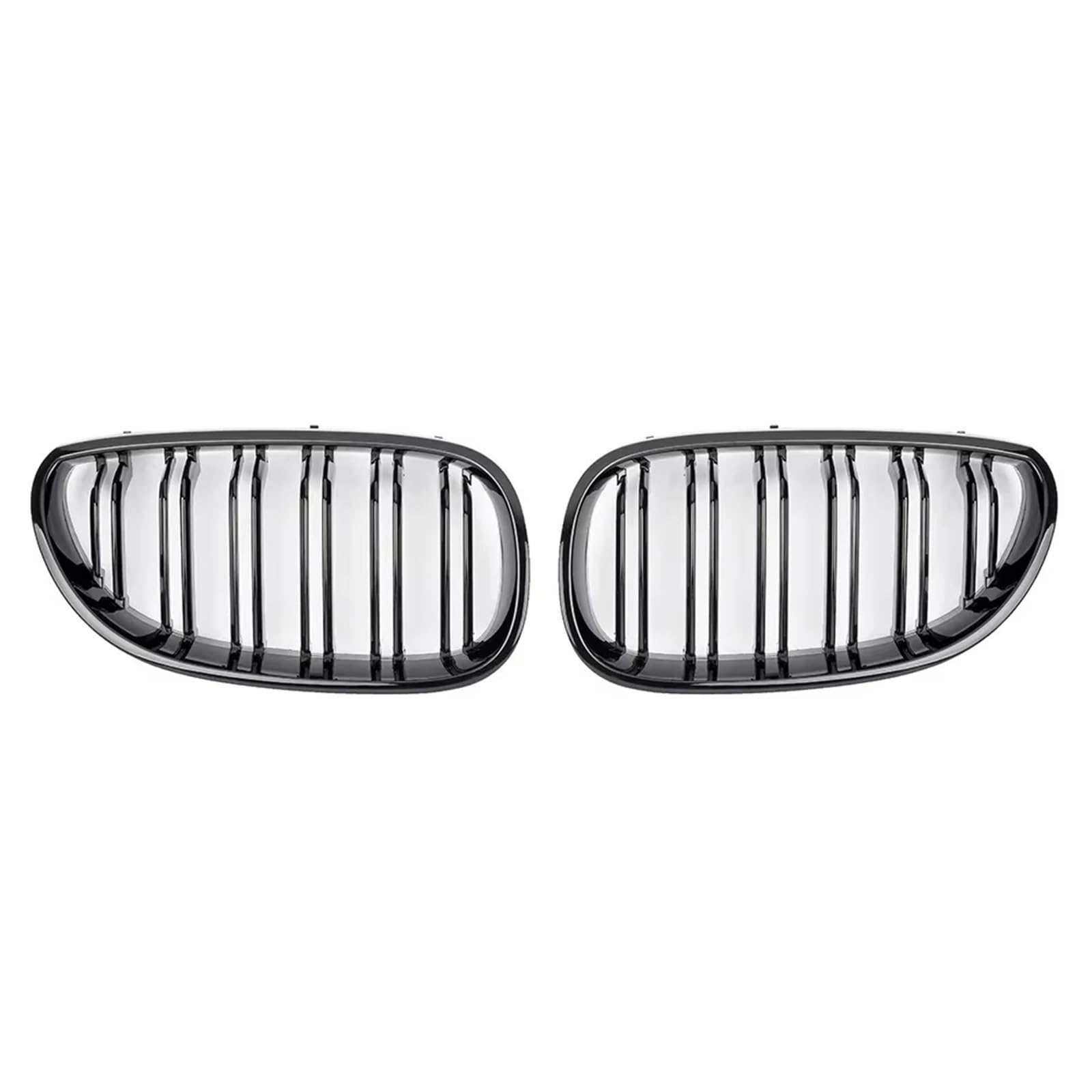 Frontgrill Glänzend Schwarzes Auto-Frontstoßstangengitter, Nieren-Racing-Grill Für E60 E61 5er M5 2003 2004 2005 2006 2007 2008 2009 Auto-Doppellamellen Kühlergrill(Glossy Black) von ESPYN