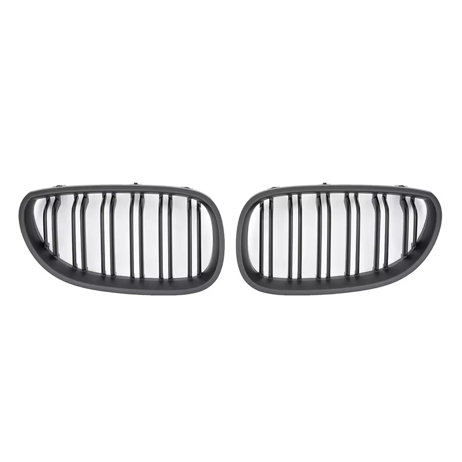 Frontgrill Glänzend Schwarzes Auto-Frontstoßstangengitter, Nieren-Racing-Grill Für E60 E61 5er M5 2003 2004 2005 2006 2007 2008 2009 Auto-Doppellamellen Kühlergrill(Matt-schwarz) von ESPYN