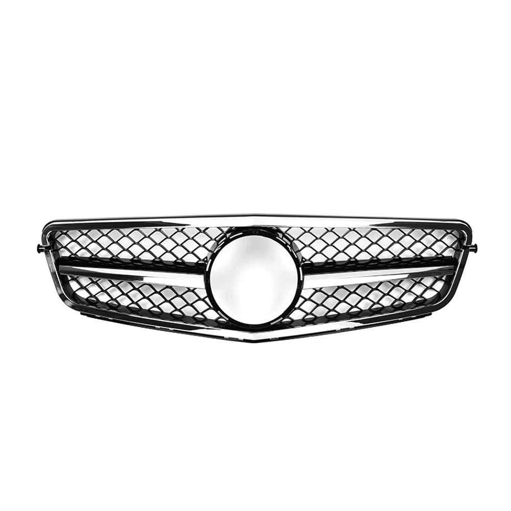 Frontgrill Glänzendes Schwarz Den Frontstoßstangengrill Im Für GTR-Stil Für Benz C-Klasse W204 2008 2009 2010 2011 2012 2013 2014 C180 C200 C350 Diamanten-Grill Kühlergrill(A-Chrome Black) von ESPYN