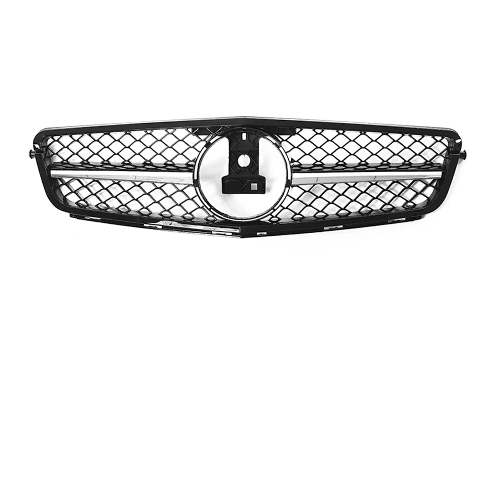 Frontgrill Glänzendes Schwarz Für AMG-Stil-Kühlergrill Für Benz C-Klasse W204 S204 C204 C180 C350 2008 2009 2010–2014 Chrom-Silber-Diamanten-Stil-Stoßstangengrill Kühlergrill(A-Chrome 1 Pin) von ESPYN