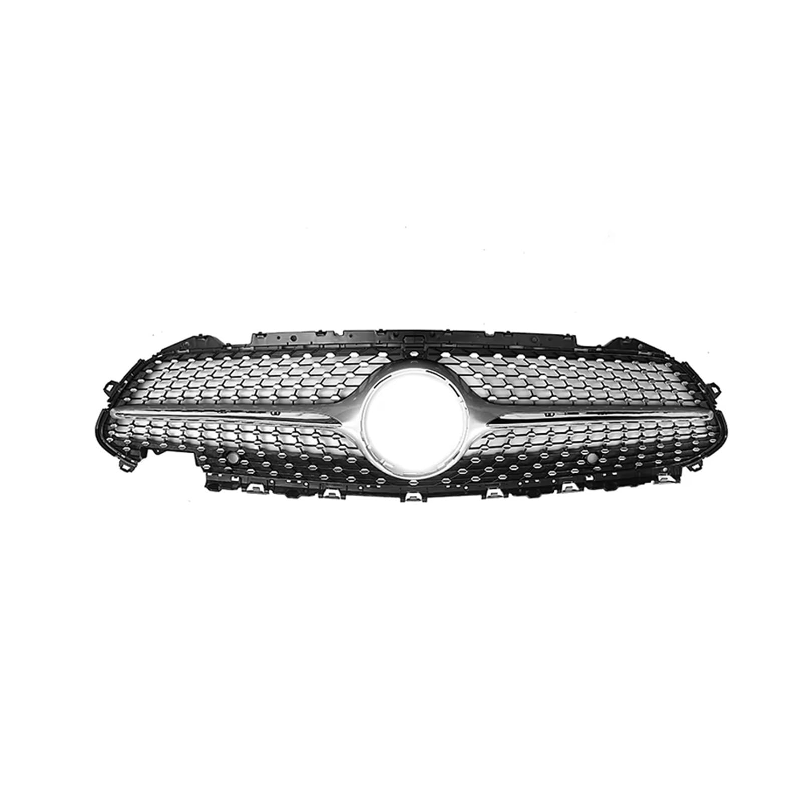 Frontgrill Glänzendes Schwarz Für GTR-Stil-Kühlergrill Für Benz Für CLS-Klasse C257 2019 2020 2021 2022 CLS450 CLS500 CLS550 Chrom-Diamant-Stil-Stoßstangengrill Kühlergrill(Diamonds-Silver) von ESPYN