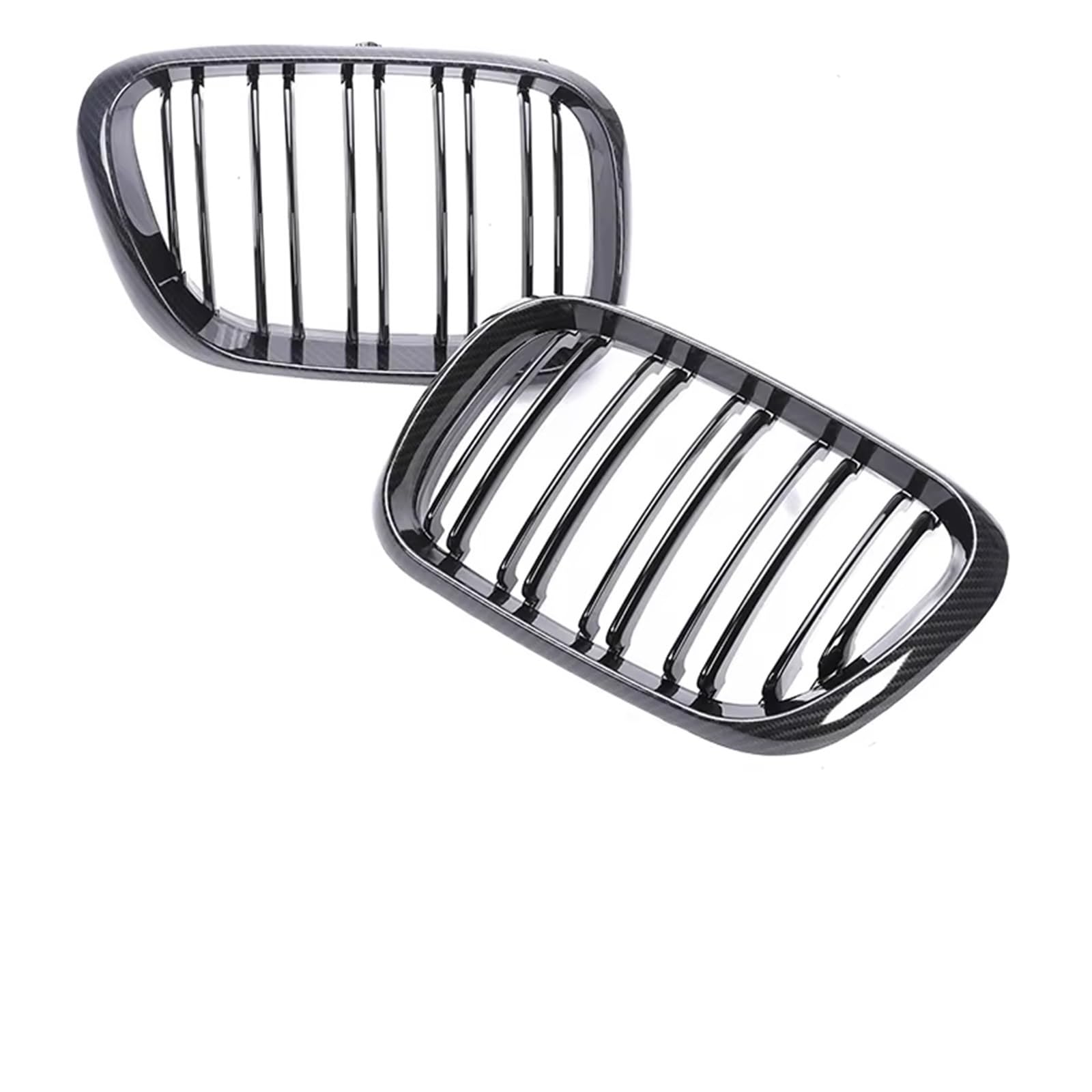 Frontgrill Kohlefaser-Ansaugung Vorne Unten Stoßstange Nierengitter Glänzend Schwarz Kühlergrills Auto-Styling Für E53 X5 X6 1999 2000 2001 2002 2003 2004 Kühlergrill(Dual Carbon Look) von ESPYN