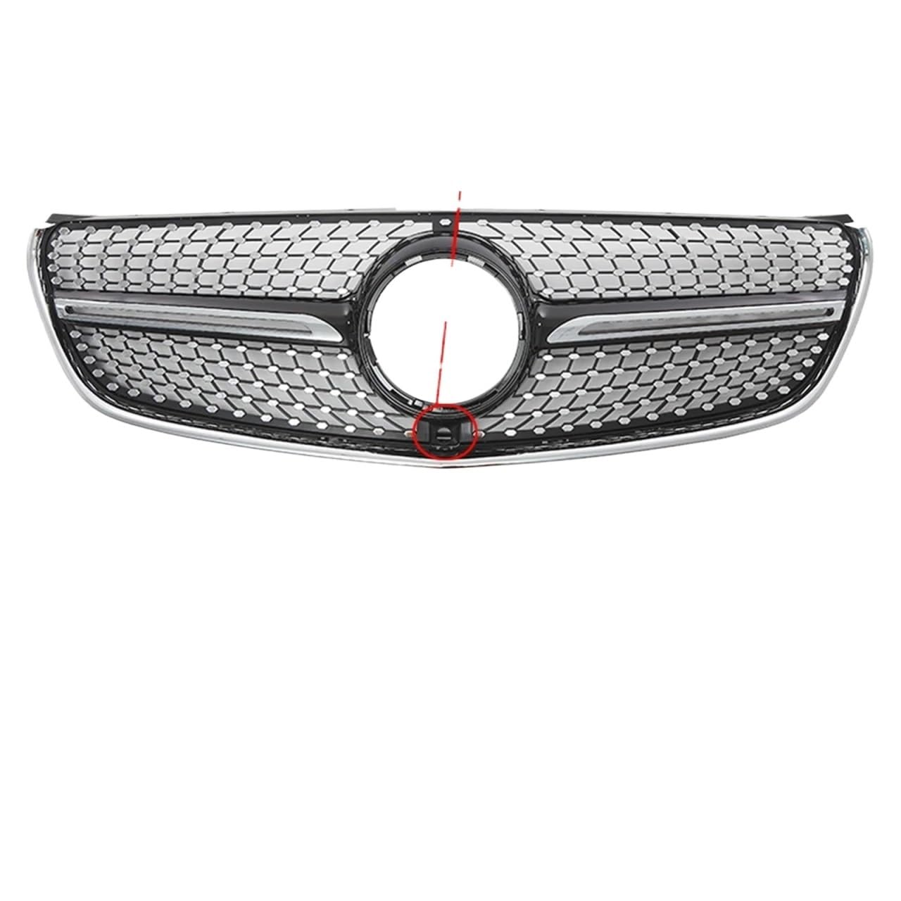 Frontgrill Obere Gitter Im Chrom-Schwarz-Diamanten-Stil Für Benz V W447 V250 V260 2016 2017 2018 2019 2020. Glänzendes Schwarz Für GTR-Stil Stoßstangengrill Kühlergrill(Diamonds-Black W360) von ESPYN