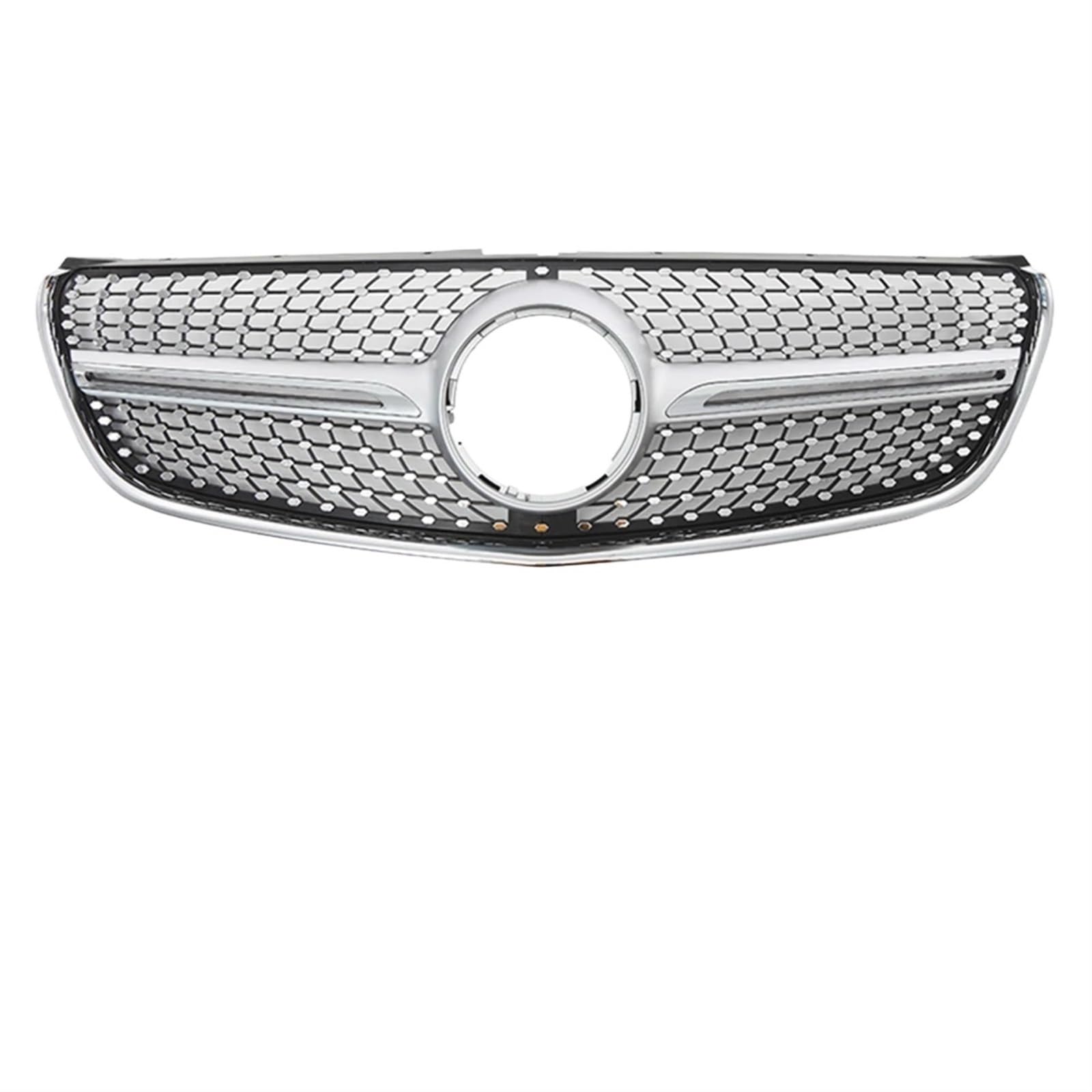 Frontgrill Obere Gitter Im Chrom-Schwarz-Diamanten-Stil Für Benz V W447 V250 V260 2016 2017 2018 2019 2020. Glänzendes Schwarz Für GTR-Stil Stoßstangengrill Kühlergrill(Diamonds-Silver) von ESPYN