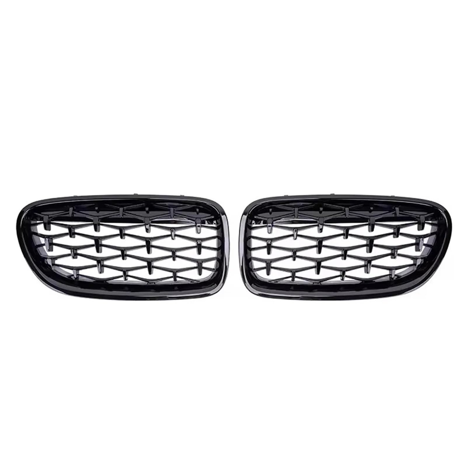 Frontgrill Obere Renngitter Im Silbernen Diamanten-Stil Für 5er F10 F11 F18 2010–2017 528i 535i Frontstoßstange Mit Zwei Lamellen Kühlergrill(Diamond-Glossy Black) von ESPYN