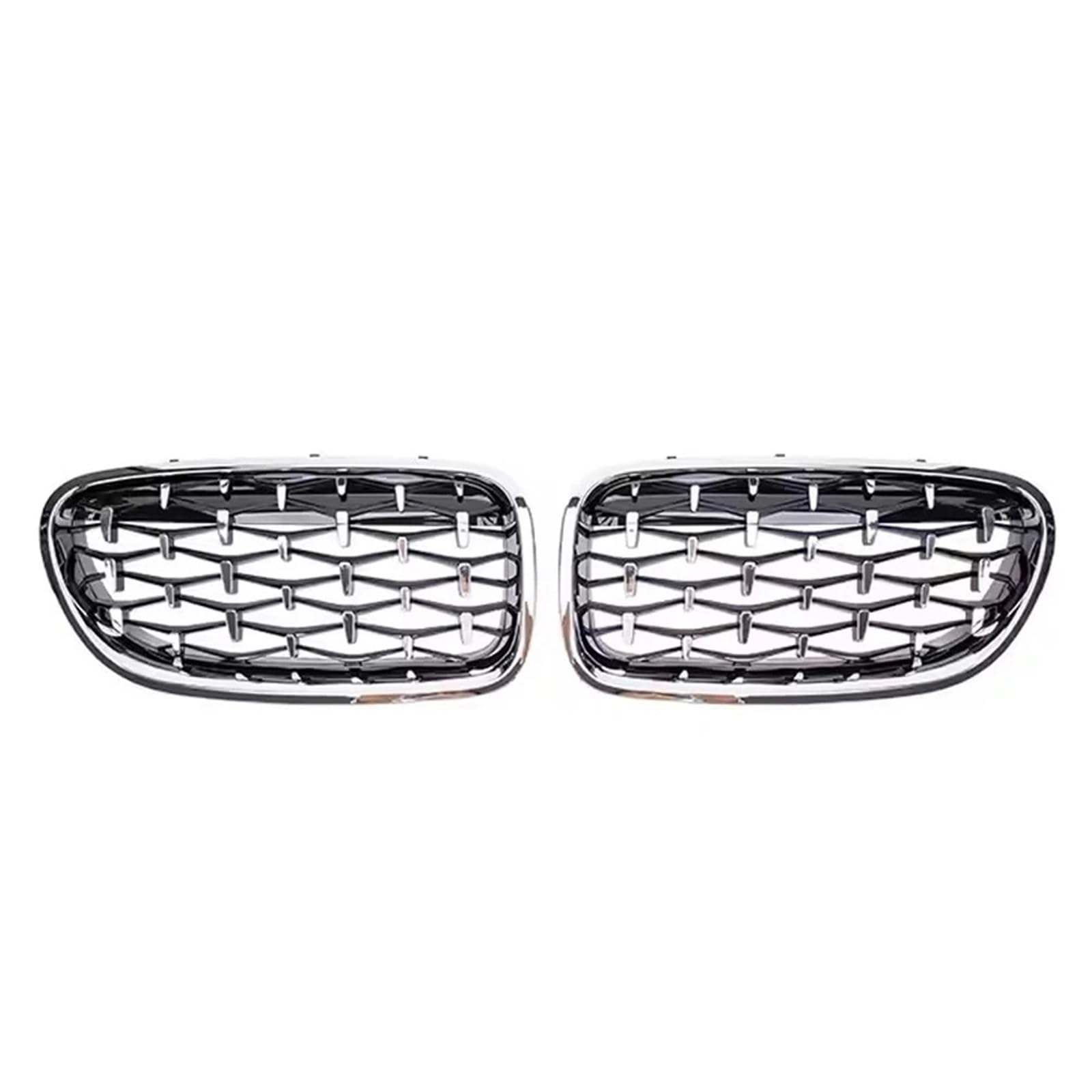 Frontgrill Obere Renngitter Im Silbernen Diamanten-Stil Für 5er F10 F11 F18 2010–2017 528i 535i Frontstoßstange Mit Zwei Lamellen Kühlergrill(Diamond-Silver) von ESPYN