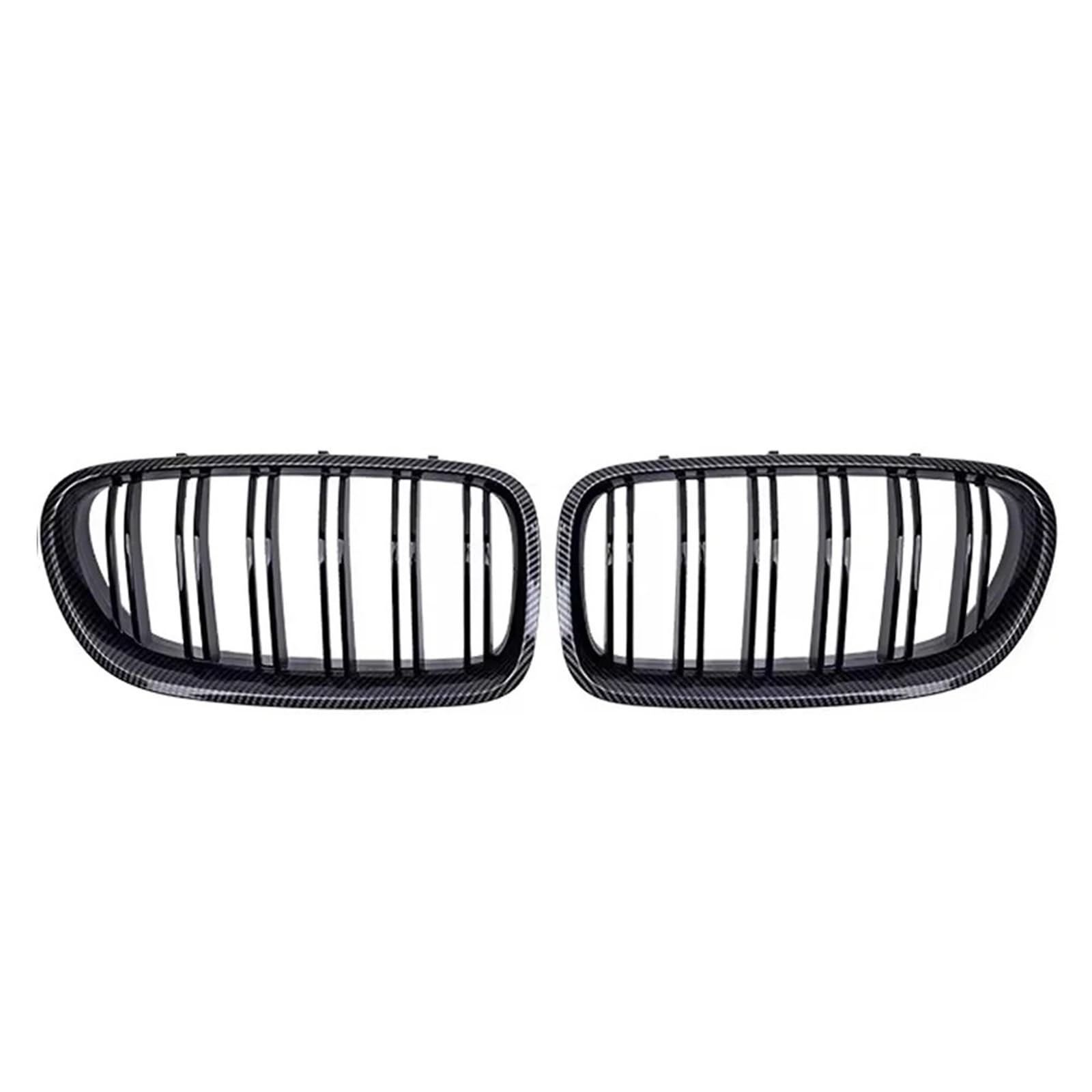 Frontgrill Obere Renngitter Im Silbernen Diamanten-Stil Für 5er F10 F11 F18 2010–2017 528i 535i Frontstoßstange Mit Zwei Lamellen Kühlergrill(Double-Carbon Look) von ESPYN