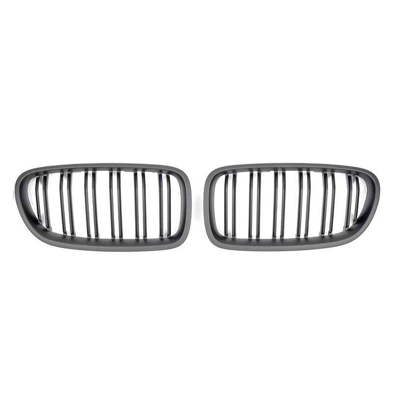 Frontgrill Obere Renngitter Im Silbernen Diamanten-Stil Für 5er F10 F11 F18 2010–2017 528i 535i Frontstoßstange Mit Zwei Lamellen Kühlergrill(Double-Matte Black) von ESPYN