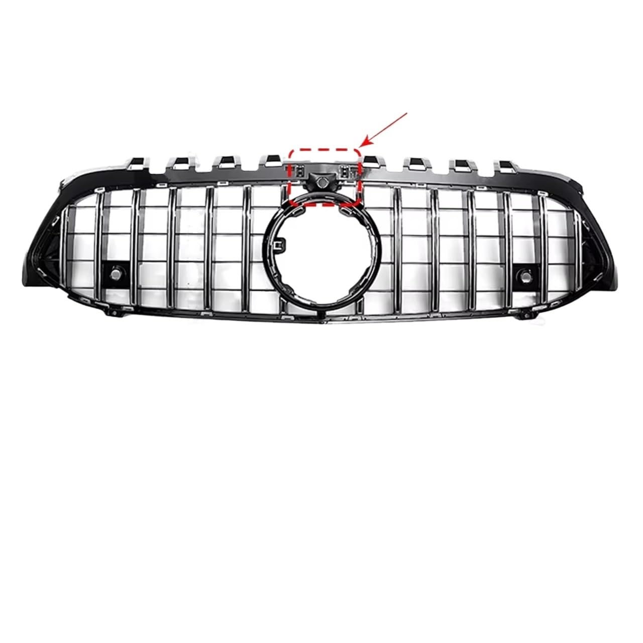 Frontgrill Sport Frontstoßstangengrill Einlassgrill Kühlergitter Tuning Für Benz A-Klasse Oder A35 W177 GT Diamond Style 2019 2020 2021 2022 Kühlergrill(GT Silvery-Hole) von ESPYN