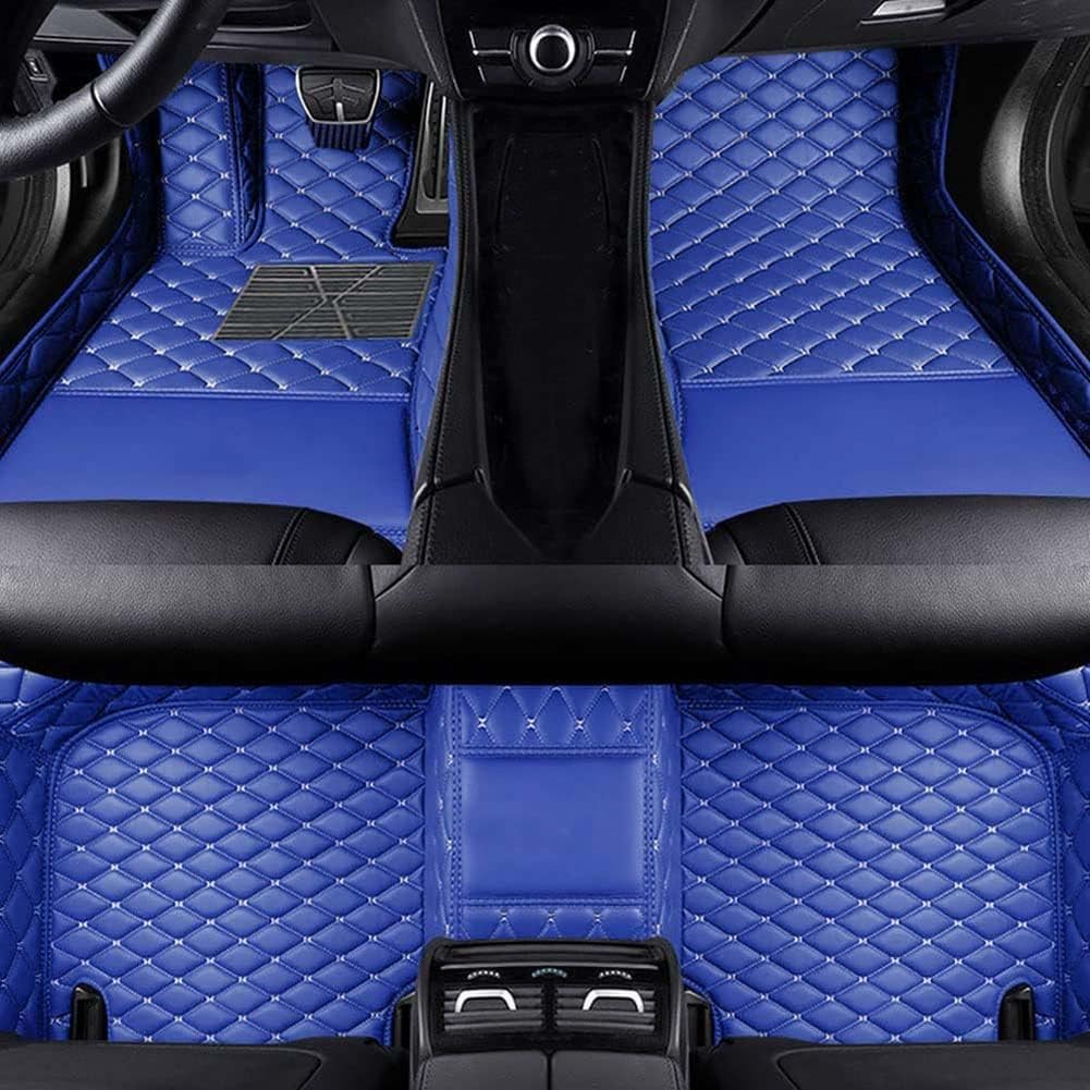 Leder 1Set Auto-Fußmatten Allwetter Wasserdicht rutschfest Vollständig abgedeckter Schutz Zubehör für BMW X5 E70 MK2 2008~2013,F Blue von ESSISH