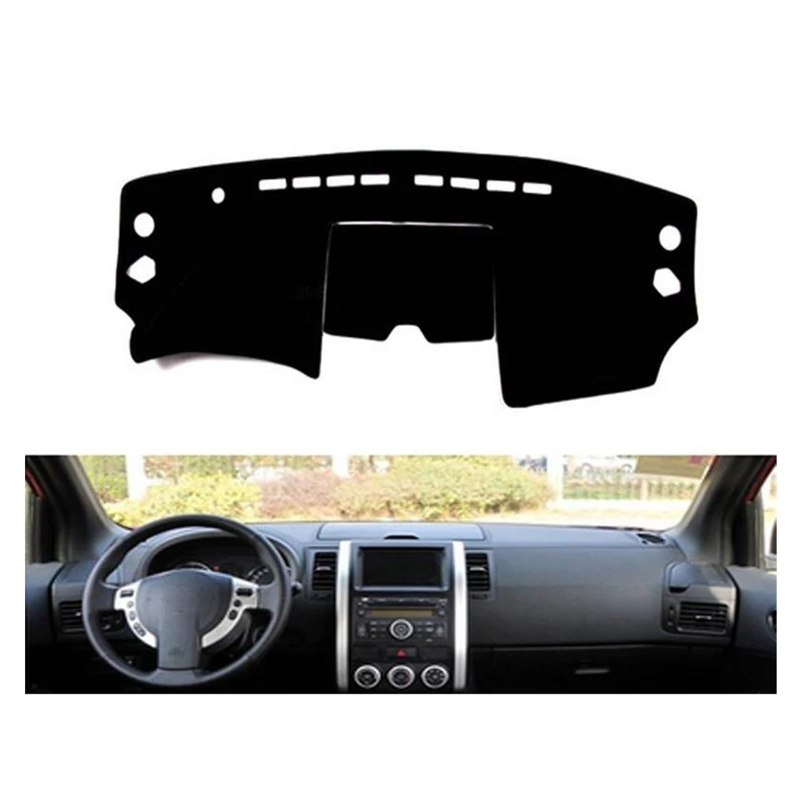 Armaturenbrettmatten Teppich Für Nissan Für X-Trail X Für Trail T31 2008 2009 2010 2011 2012 2013 Auto Dashboard Abdeckung Matte Schatten Kissen Pad Teppiche Zubehör(Blue Edge,RHD) von ESSUE