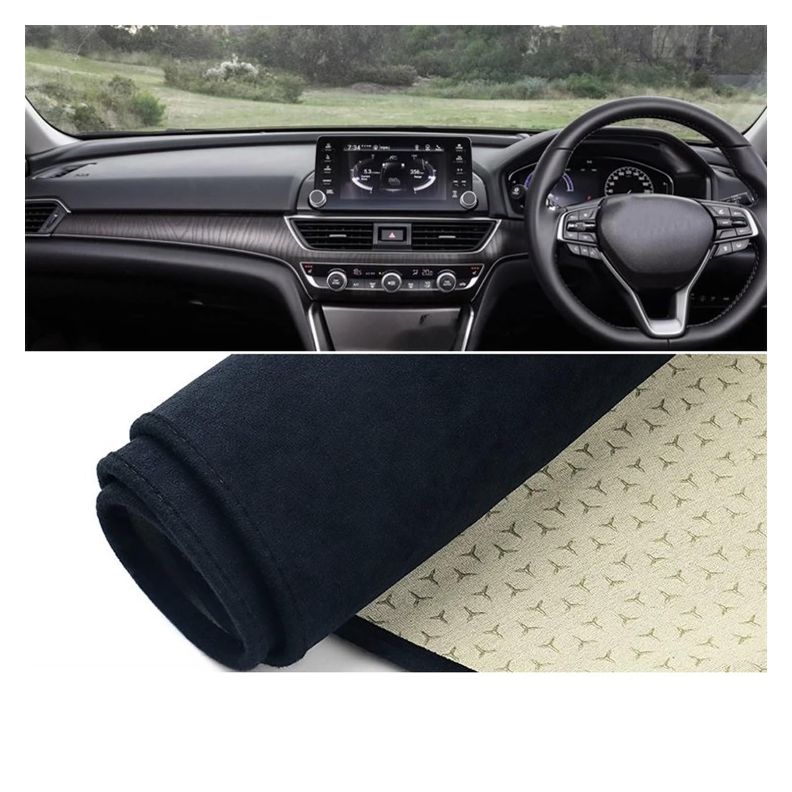 Auto Dashboard Matte Cover Für Accord 2018 2019 2020 2021 2022 10. Auto-Armaturenbrett-Abdeckung Sonnenschutzmatte Instrumententafel-Teppich(B RHD Black) von ESSUE