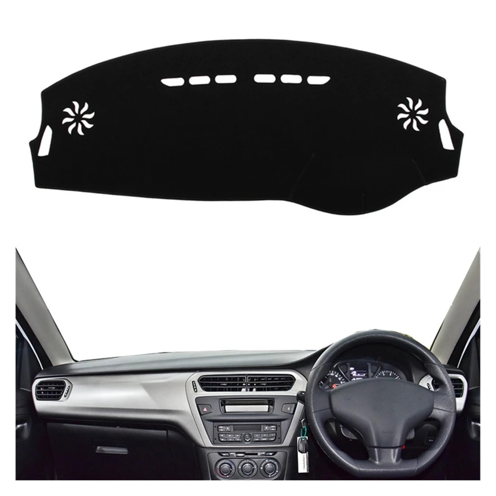 Auto Dashboard Matte Cover Für C-Elysee Für C Elysee 2012 2013 2014-2018 Auto Dashmat Dashboard Abdeckung Matte Pad Sonnenschirm Schützen Teppich Kissen(Rot,RHD) von ESSUE