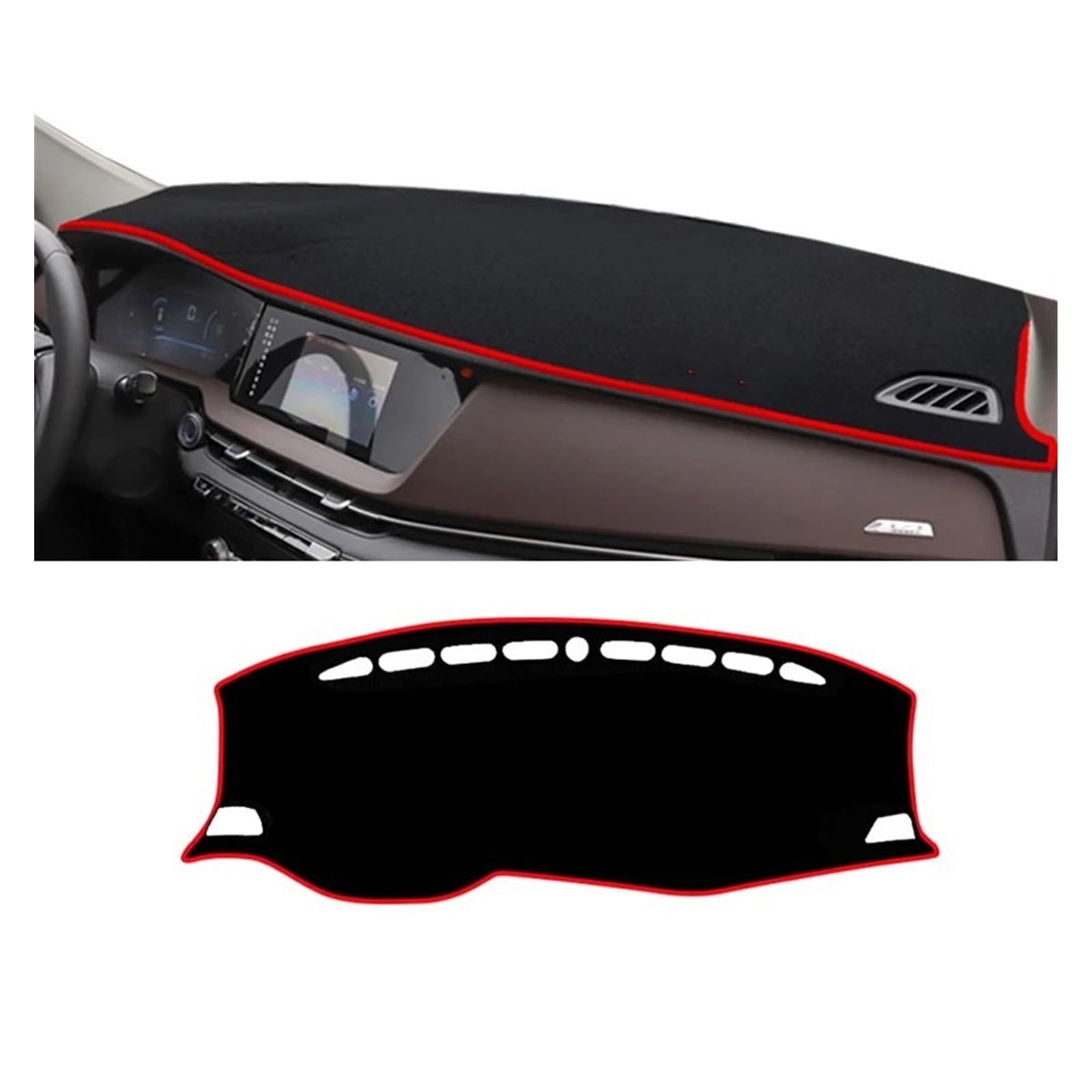 Auto Dashboard Matte Cover Für Changan Für CS15 2019 2020 2021 2022 2023 Armaturenbrettabdeckung Vermeiden Sie Lichtpad Sonnenschutz Teppiche rutschfeste Matte(A Red Side) von ESSUE