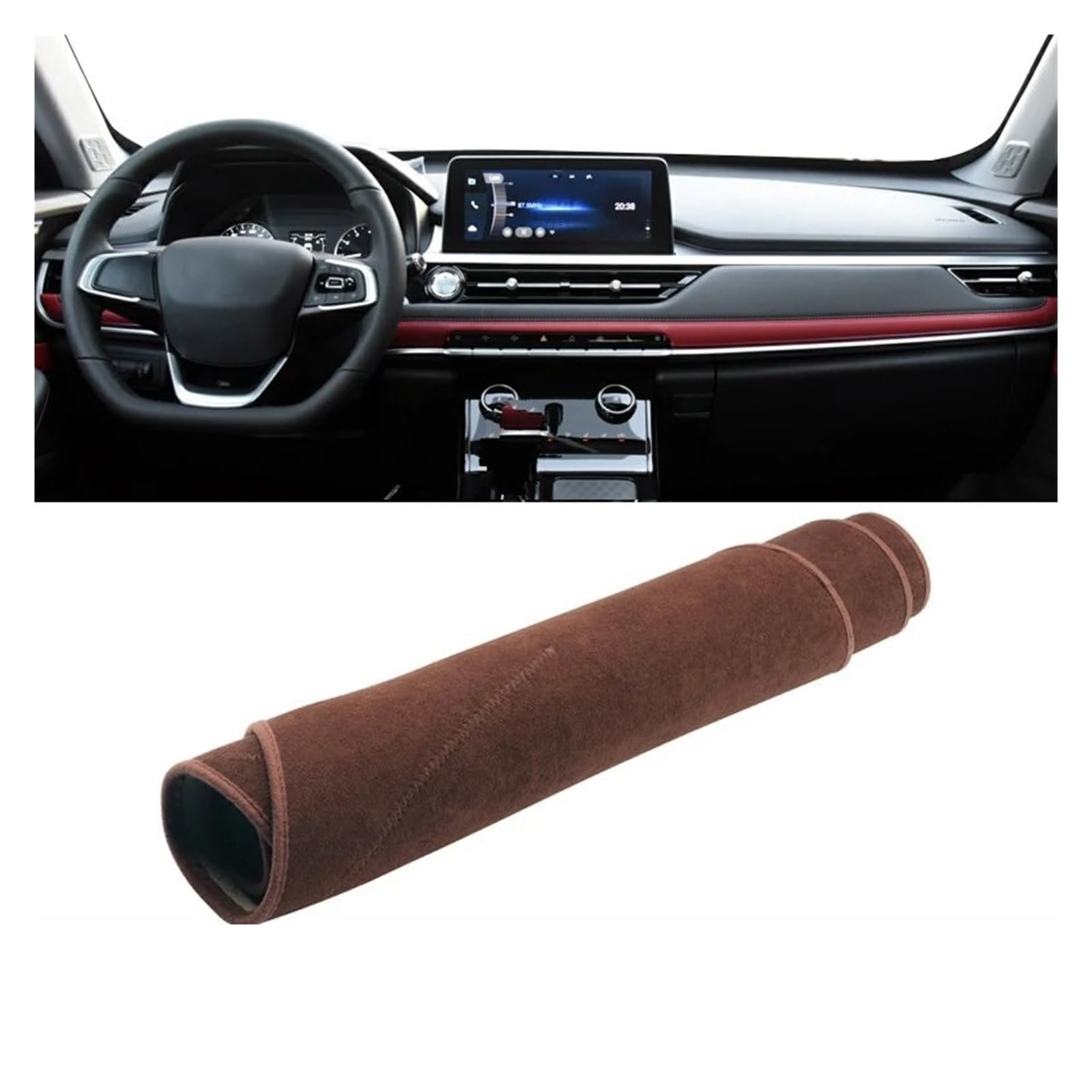 Auto Dashboard Matte Cover Für Chery Für Tiggo 7 Pro 2020-2023 Für Tiggo7 Pro Auto Armaturenbrettabdeckung Instrument Schreibtisch Sonnenschutzmatte Armaturenbrett Rutschfest(B LHD Brown) von ESSUE